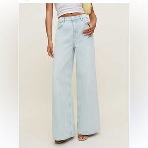 Reformation Light Blue Flare & Wide Leg Jeans